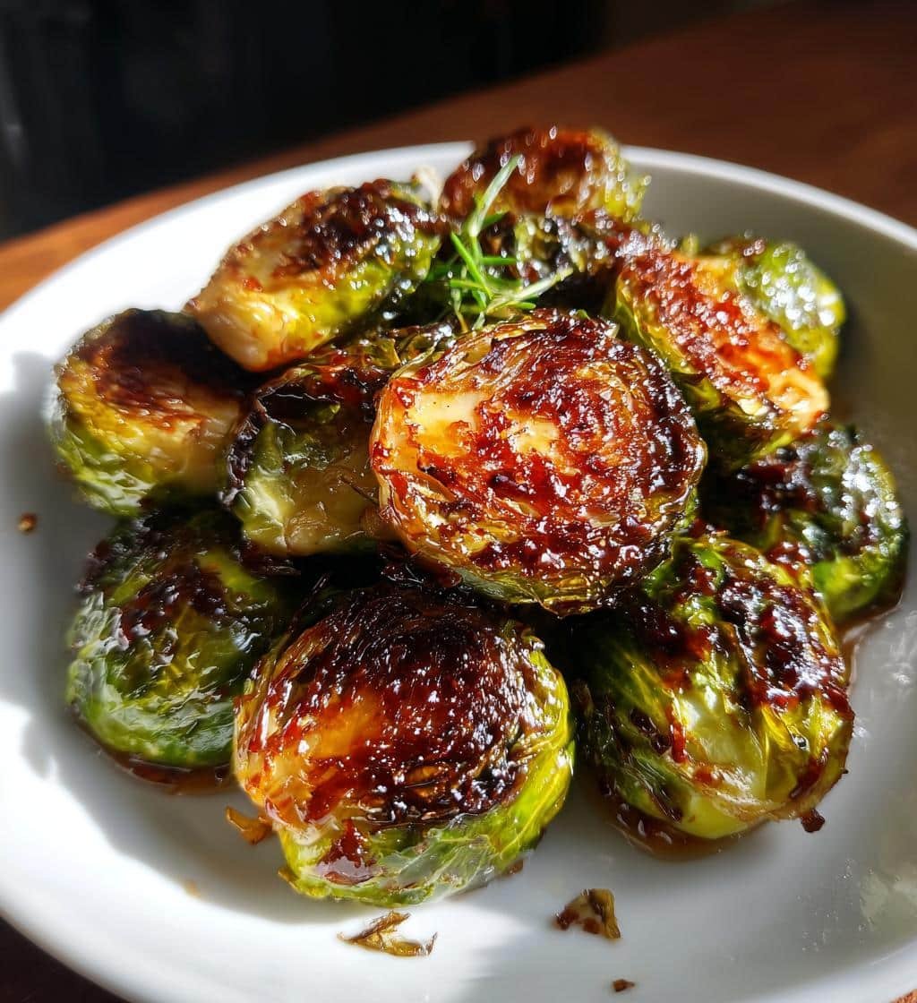Air Fryer Brussels Sprouts Balsamic Glaze