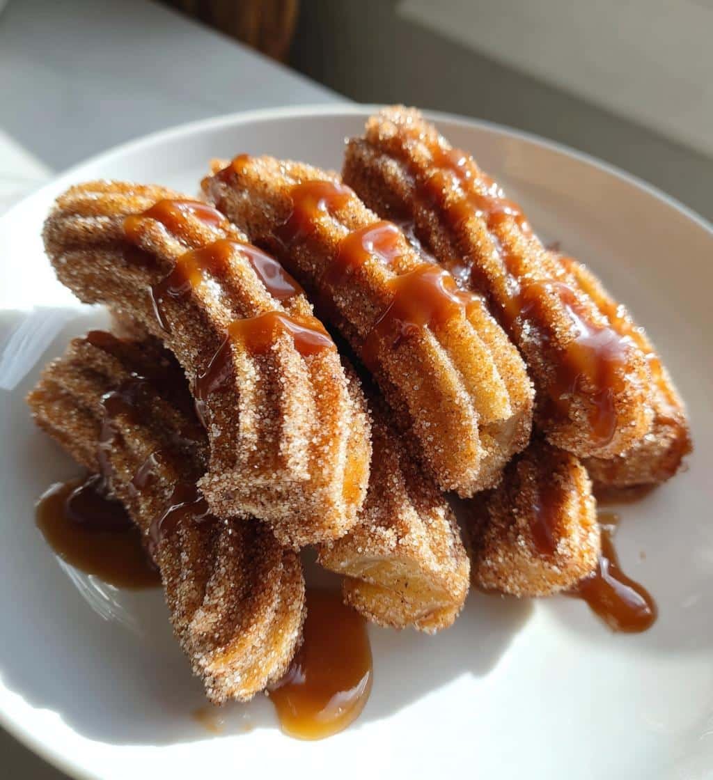 Air Fryer Caramel Apple Churros