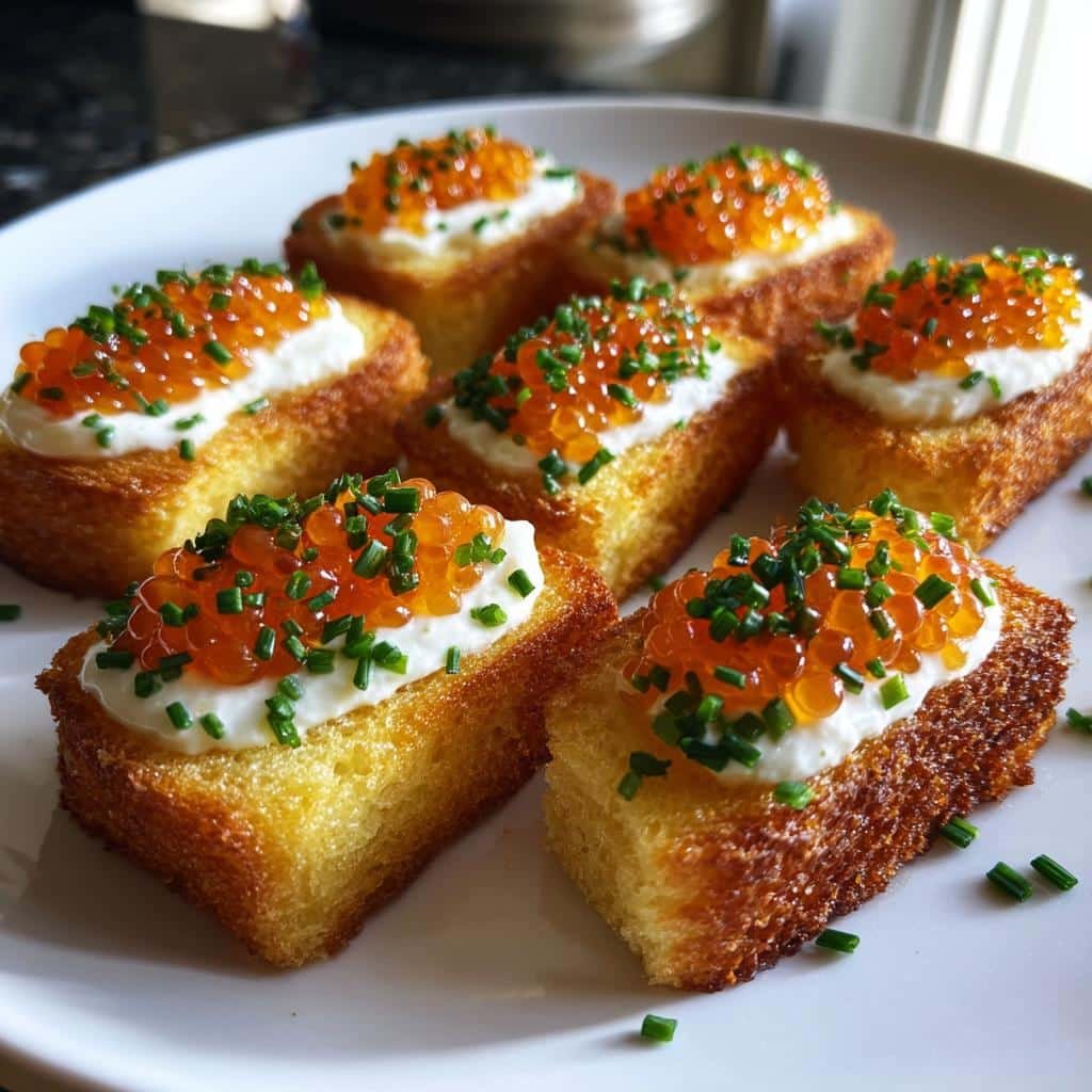 Air Fryer Caviar Toast Bites