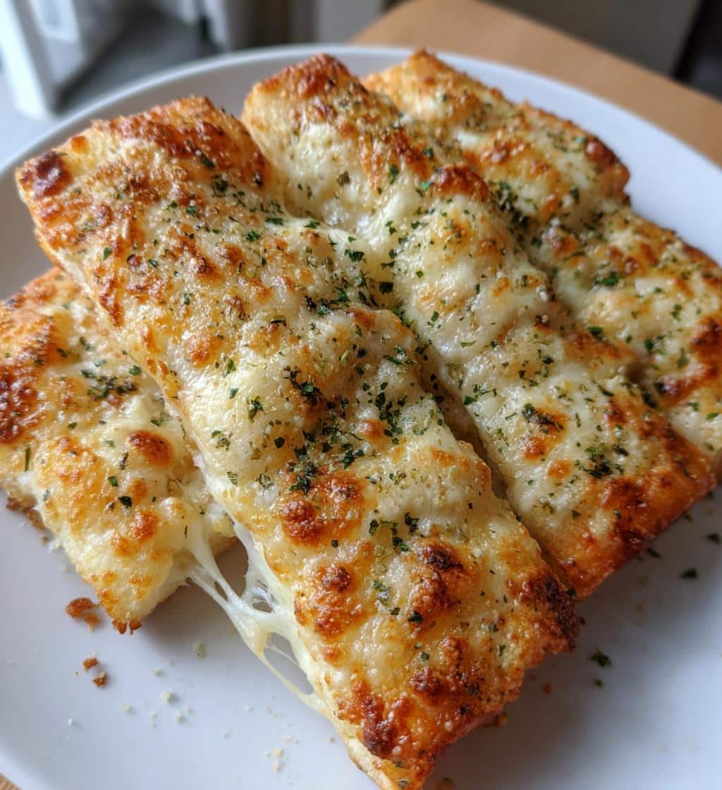 Air Fryer Cheesy Garlic Breadsticks