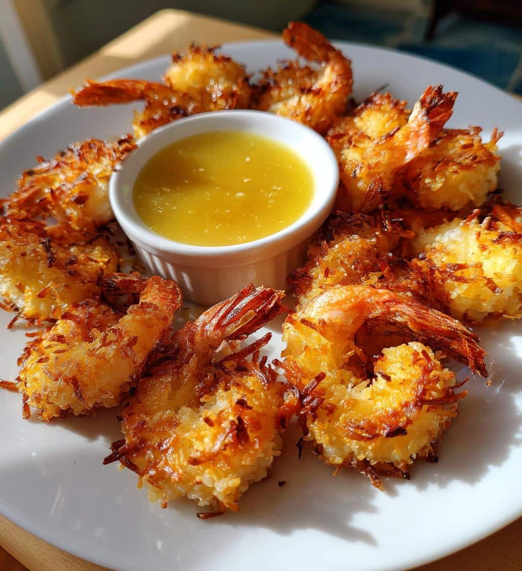 Air Fryer Coconut Shrimp Honey Mustard