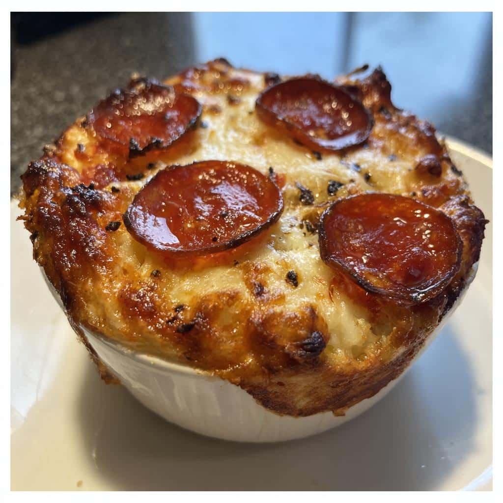 Air Fryer Cottage Cheese Pizza Bowl Pepperoni - detail 1