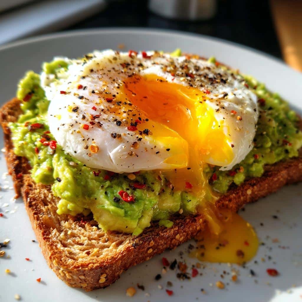 Air Fryer Creamy Avocado Toast with Perfect Poached Egg - detail 1