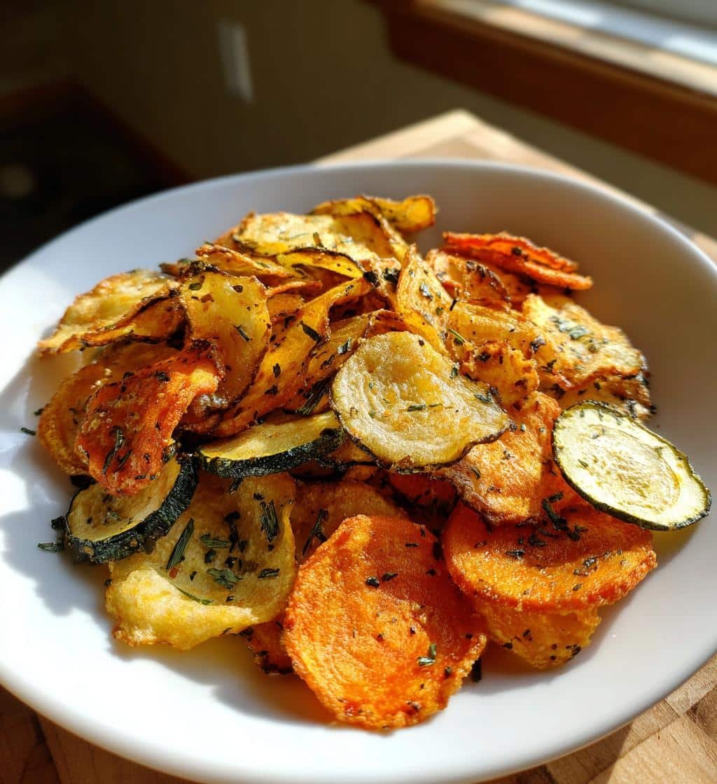 Air Fryer Crispy Herb Blend Vegetable Chips