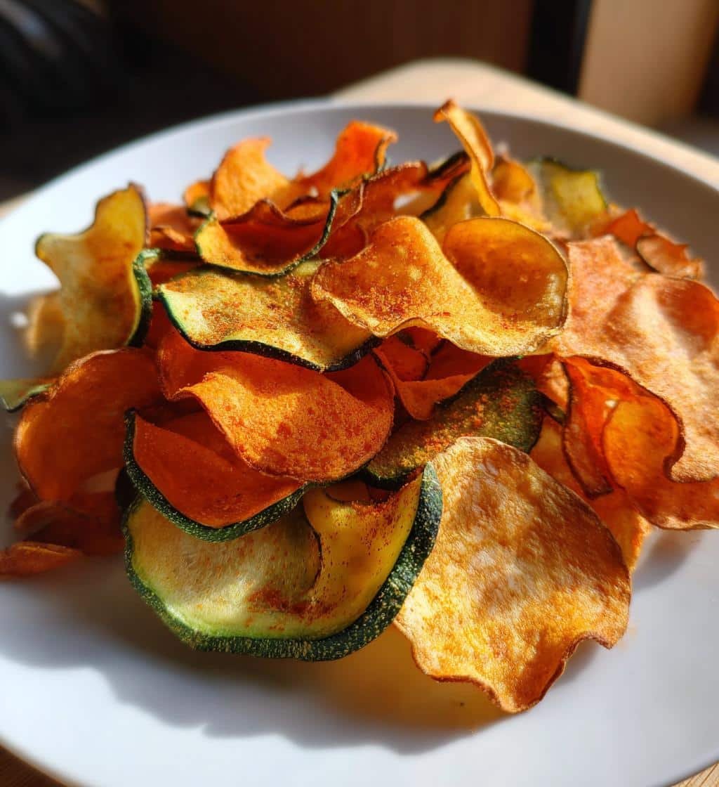 Air Fryer Crispy Spicy Blend Vegetable Chips