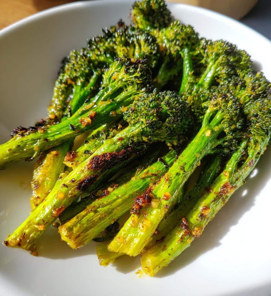 Air Fryer Easy Broccoli Garlic Crispy