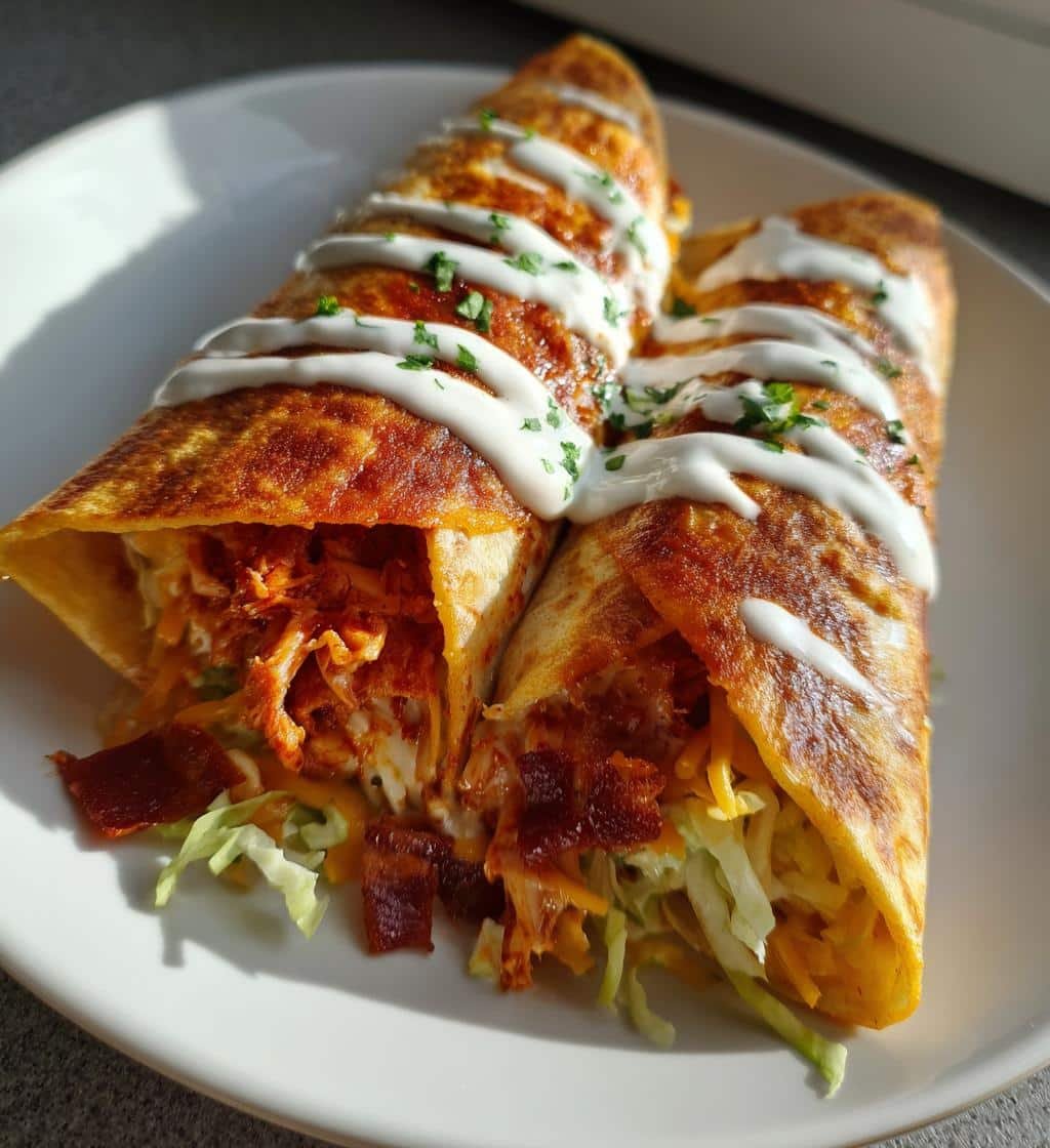 Air Fryer Folded Buffalo Chicken Wraps - detail 1