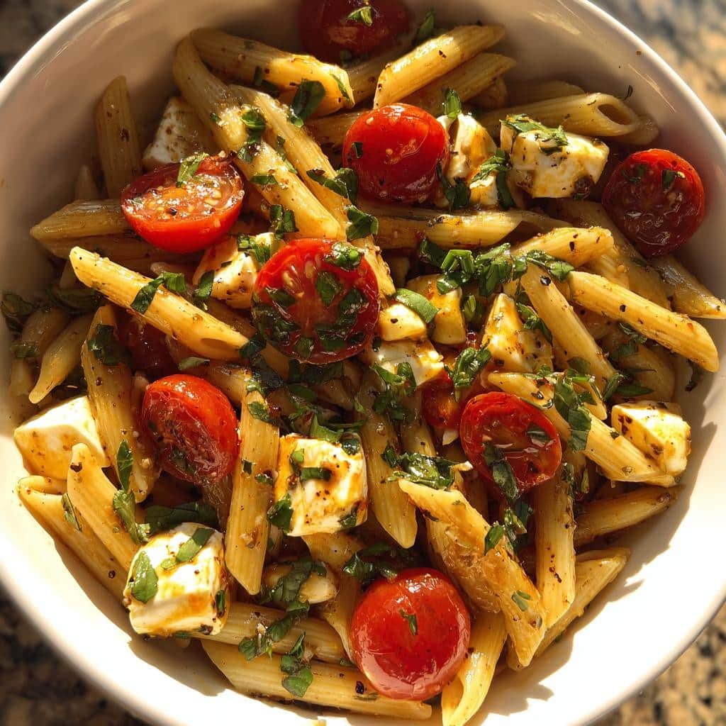 20-Minute Air Fryer Caprese Pasta Salad: Irresistibly Fresh! 4 Air Fryer Fresh Caprese Pasta Salad Recipe - detail 1