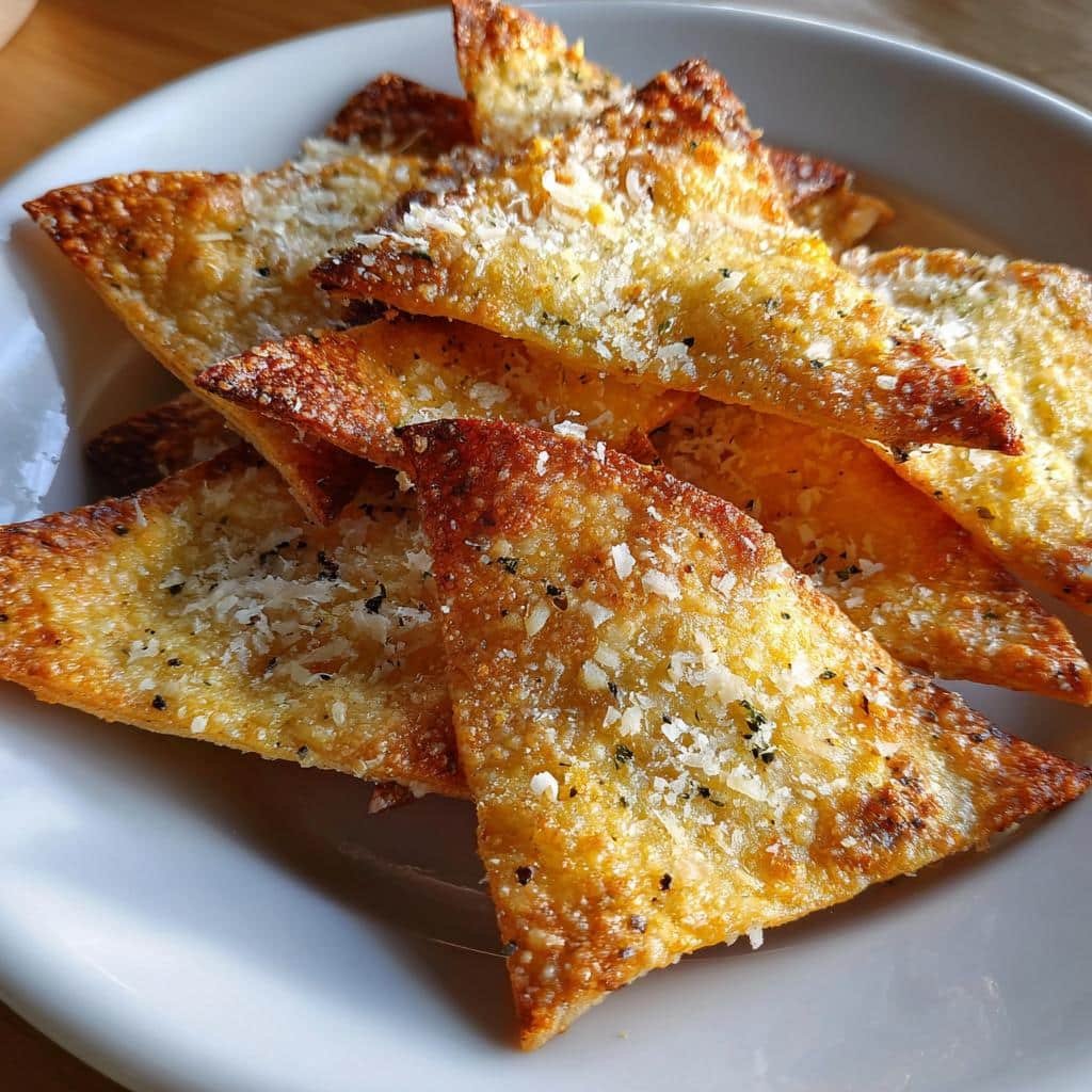 Air Fryer Garlic Butter Tortilla Crisps - detail 1