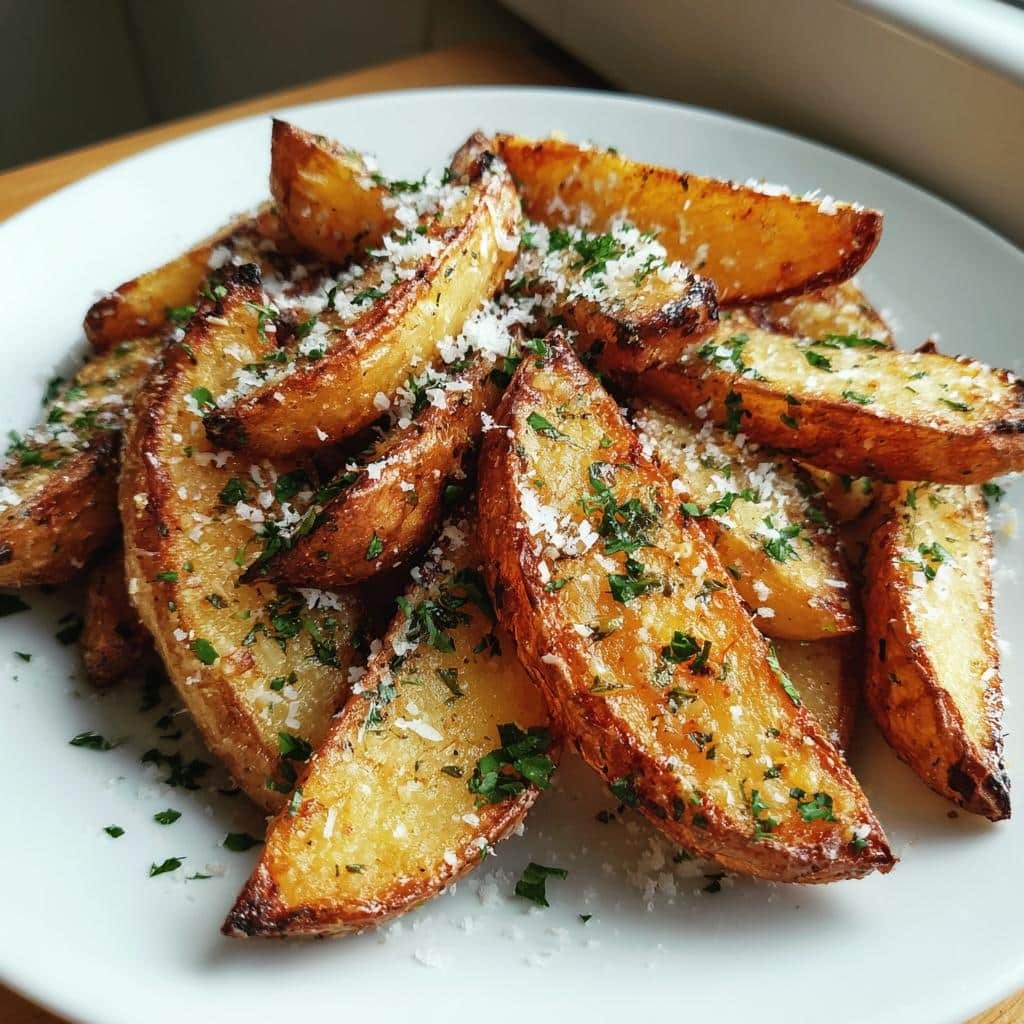 Air Fryer Garlic Parmesan Crispy Wedges