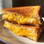 Air Fryer Gooey Cheese Close-Up Sandwich