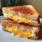 Air Fryer Gooey Cheese Close-Up Sandwich