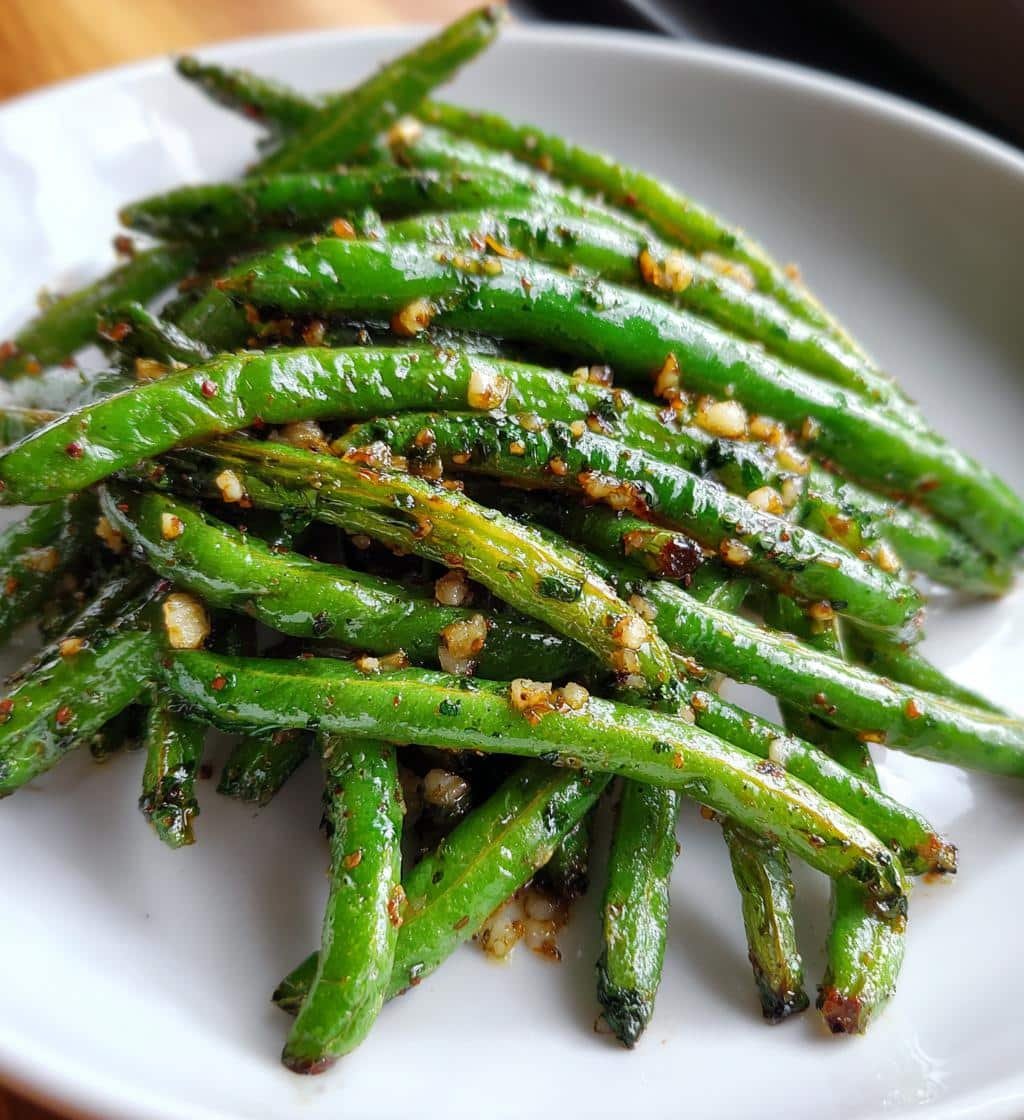 Air Fryer Green Beans Garlic Herb