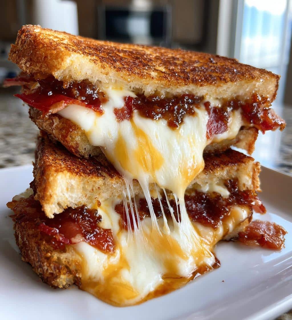 Air Fryer Grilled Cheese with Bacon Jam