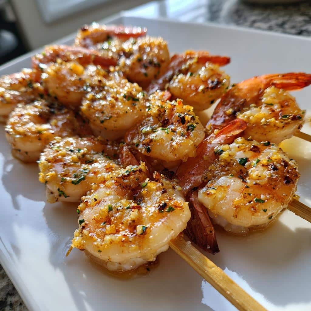 20-Minute Air Fryer Grilled Shrimp Skewers 4 Air Fryer Grilled Shrimp Skewers with Garlic Lemon Butter - detail 1
