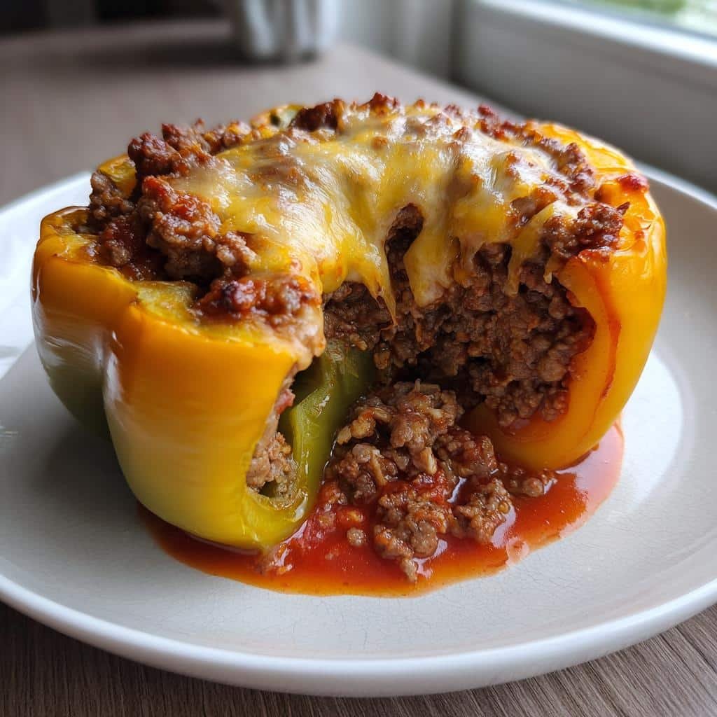 Air Fryer Ground Beef Stuffed Peppers - detail 1