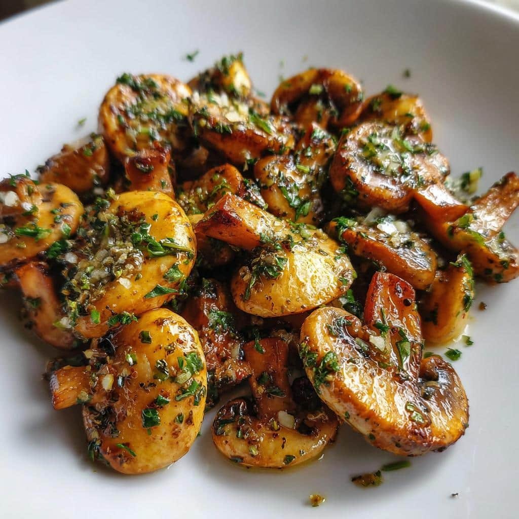 Air Fryer Herb Roasted Mushrooms - detail 1