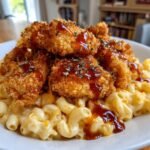 Air Fryer Hot Honey Chicken Tender Mac & Cheese