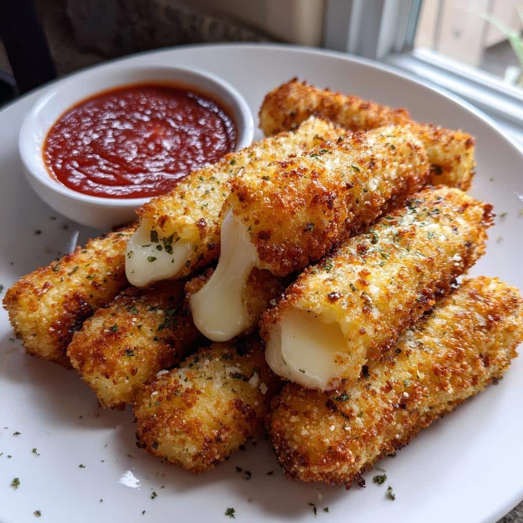 15-Minute Air Fryer Italian Mozzarella Sticks - Irresistible Crunch! 4 Air Fryer Italian Seasoned Mozzarella Sticks - detail 1