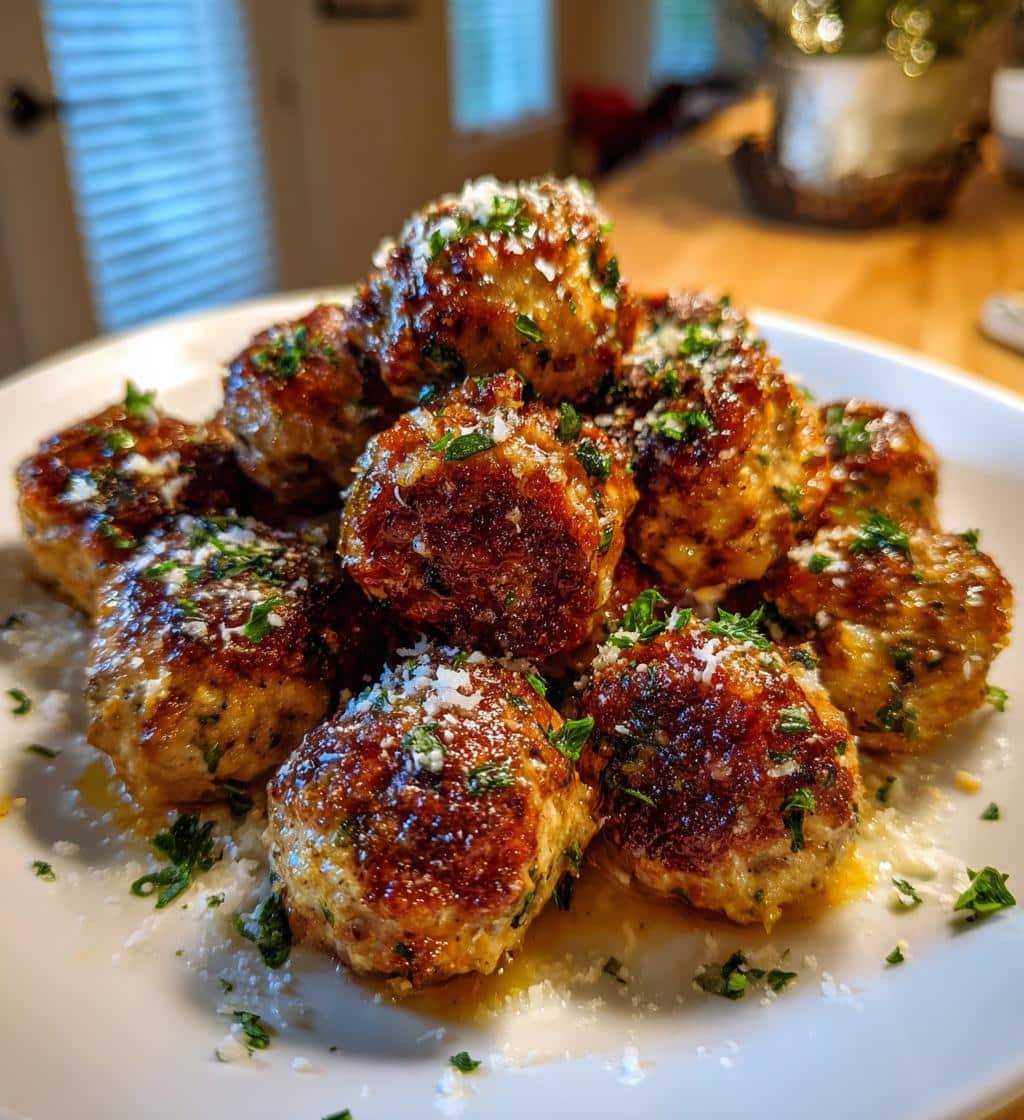 Air Fryer Keto Garlic Butter Parmesan Meatballs - detail 1