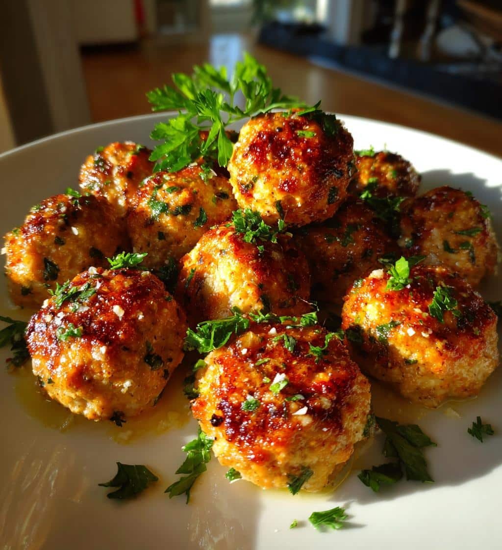 Air Fryer Keto Garlic Butter Parmesan Meatballs