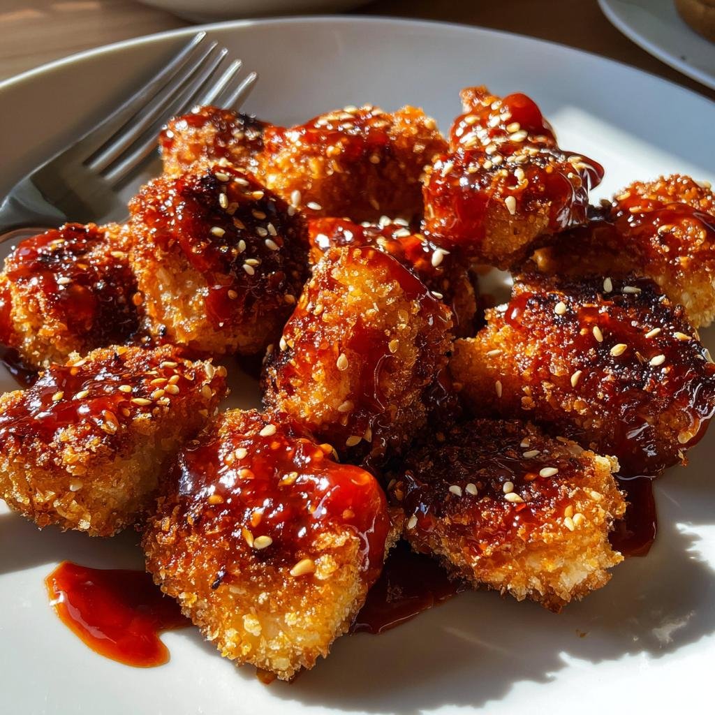 Air Fryer Korean Crispy Chicken Nuggets with Gochujang Sauce