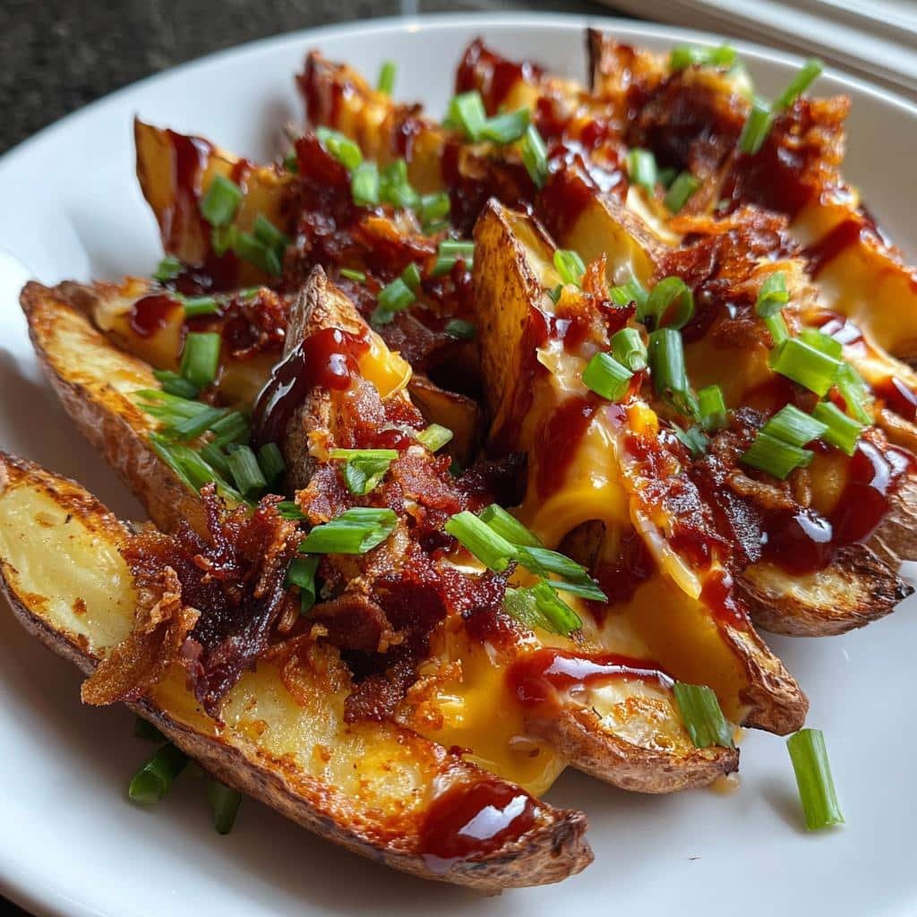 Air Fryer Loaded BBQ Bacon Cheddar Wedges - detail 1