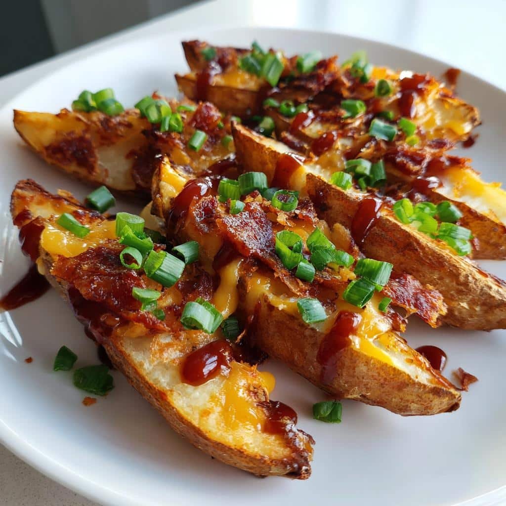 Air Fryer Loaded BBQ Bacon Cheddar Wedges