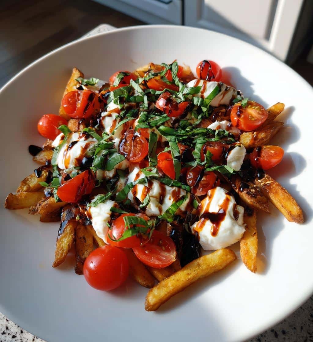 Air Fryer Loaded Caprese Fries