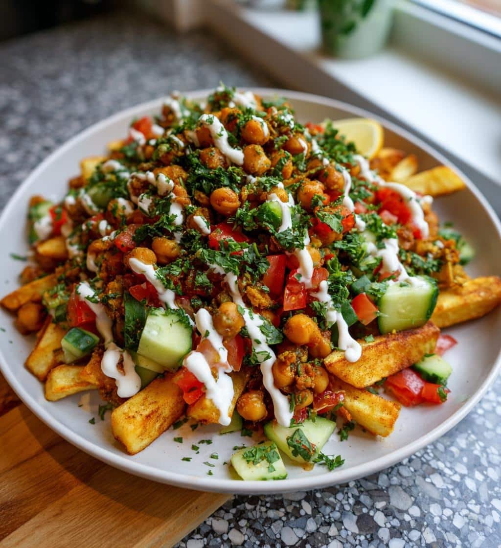 20-Minute Air Fryer Loaded Falafel Spiced Fries You'll Crave 4 Air Fryer Loaded Falafel Spiced Fries - detail 1