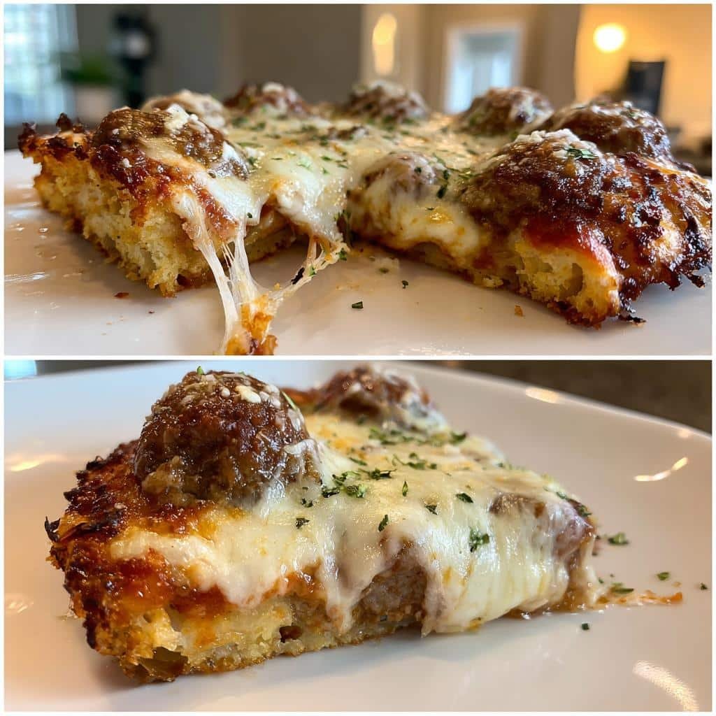 Air Fryer Meatball Parmesan Pizza