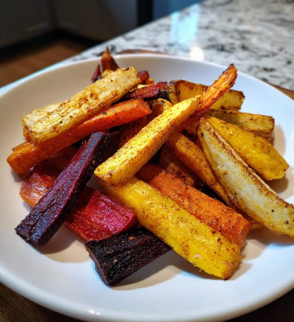 Air Fryer Mixed Root Vegetable Wedges (Carrot, Parsnip, Beet, Potato)