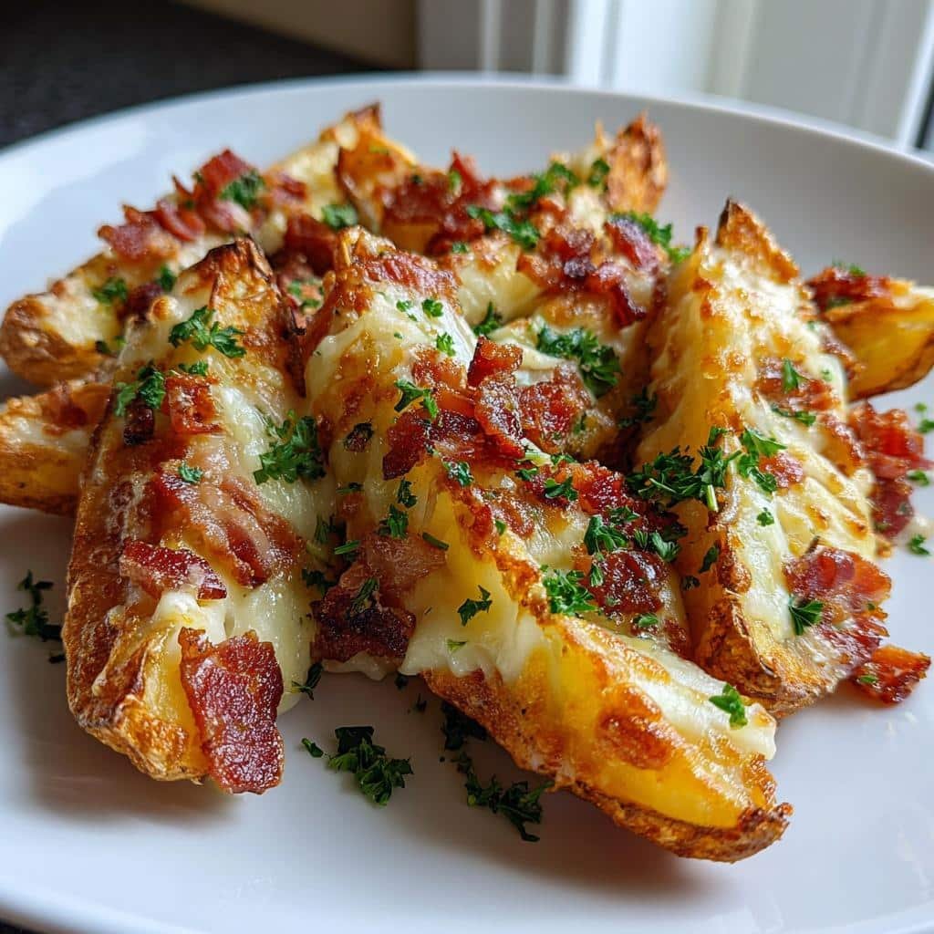 Air Fryer Mozzarella & Bacon Loaded Wedges - detail 1