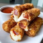 Air Fryer Mozzarella Sticks Pepperoni Stuffed