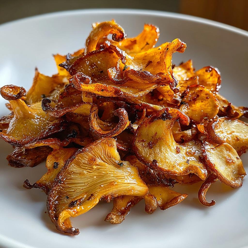 Air Fryer Mushroom Chips with Miso