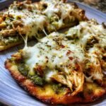 Air Fryer Naan Flatbread Pizza Pesto Chicken