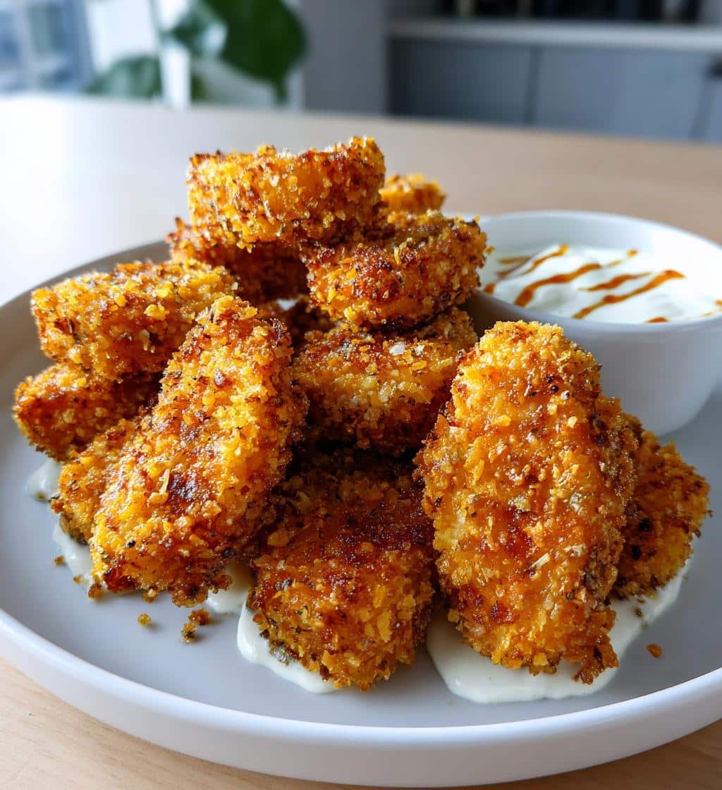 Air Fryer Nuggets with Charred Lime Crema
