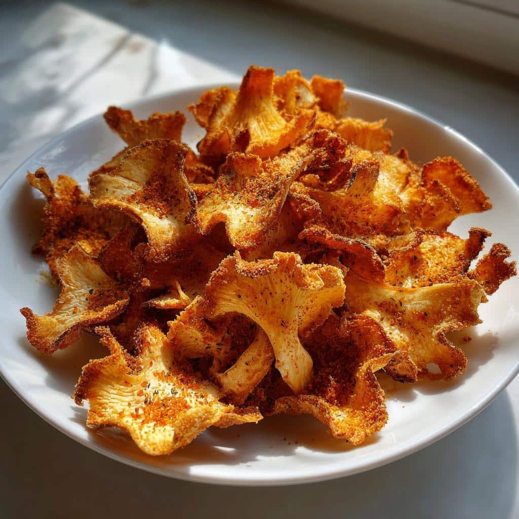 Air Fryer Oyster Mushroom Chips