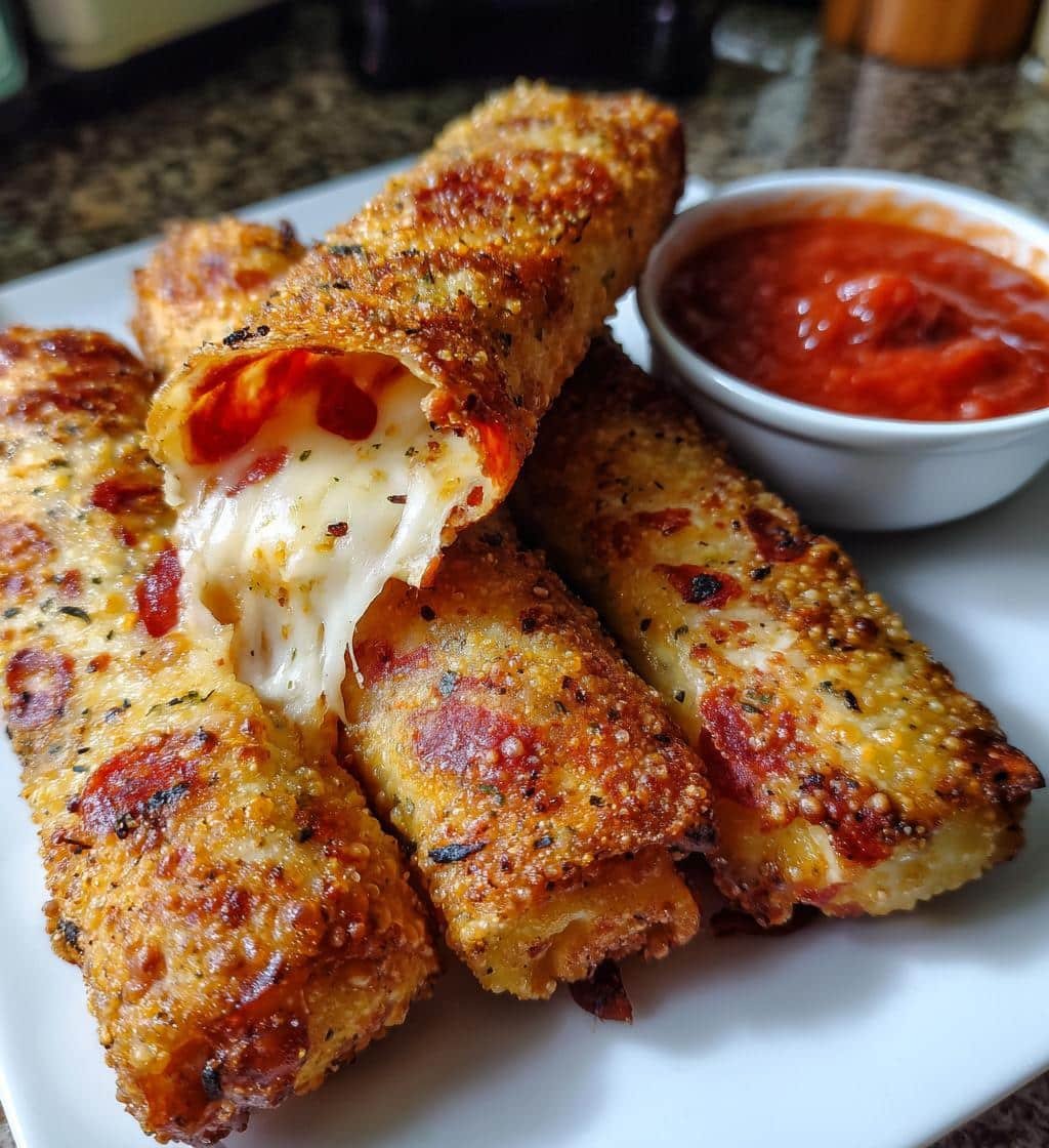 20-Minute Air Fryer Pepperoni Pizza Cheese Sticks: Irresistible! 4 Air Fryer Pepperoni Pizza Cheese Sticks - detail 1