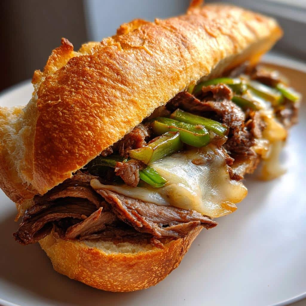 Air Fryer Philly Cheesesteak Sandwich