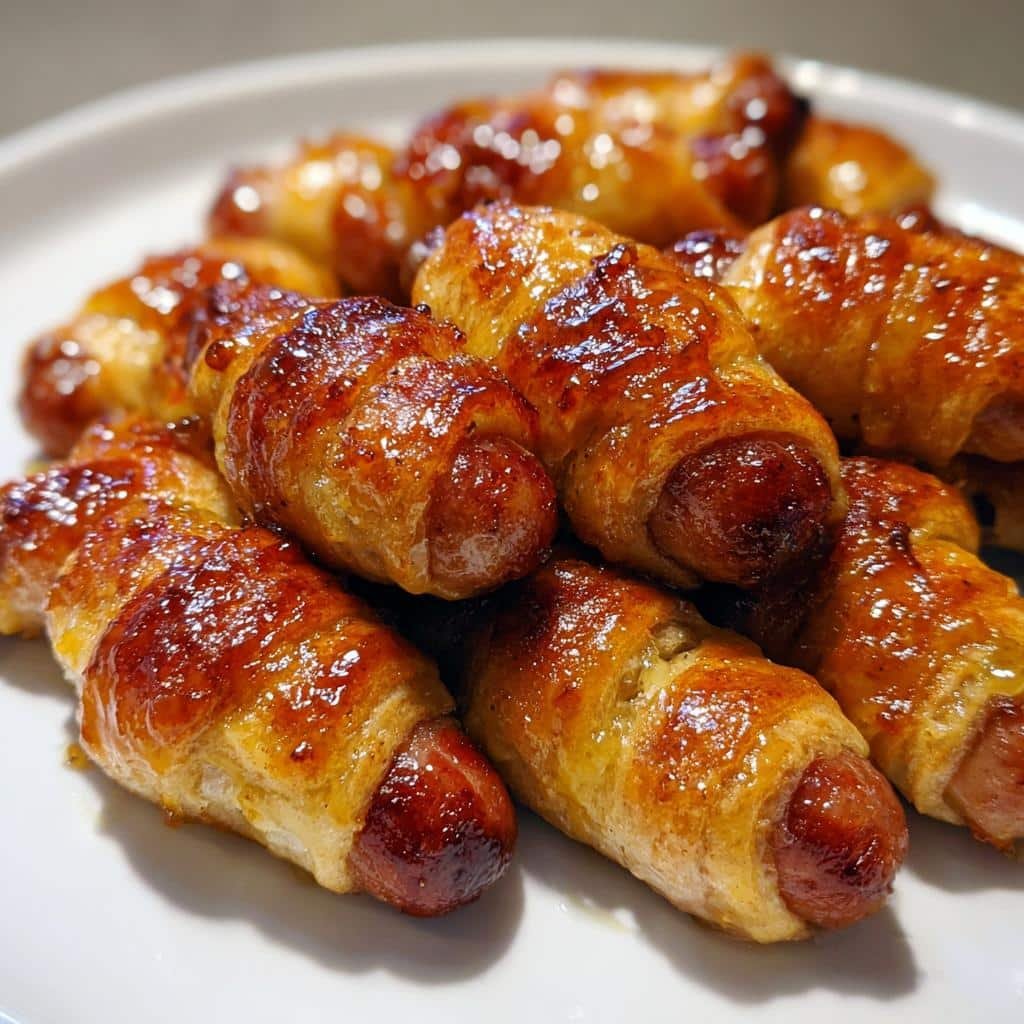 Air Fryer Pigs in a Blanket Honey Mustard Glaze - detail 1