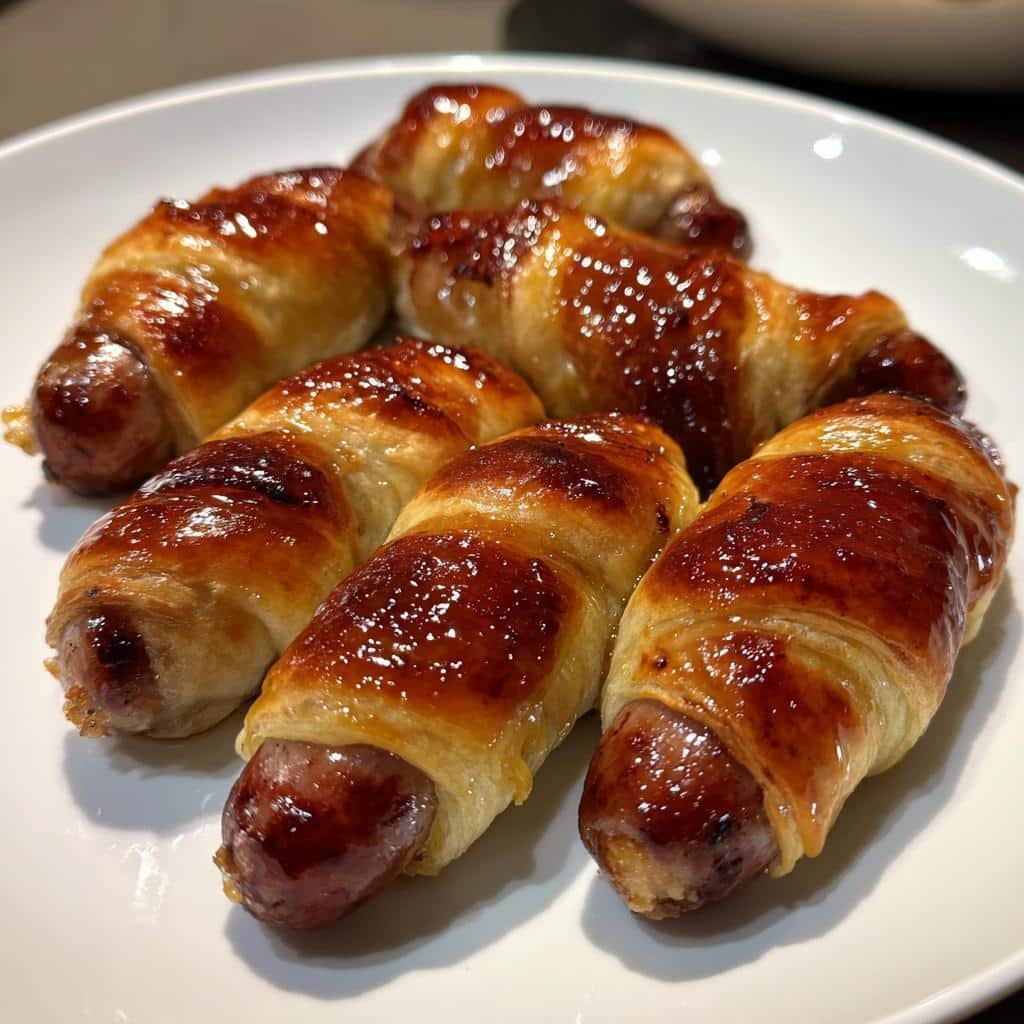 Air Fryer Pigs in a Blanket Honey Mustard Glaze