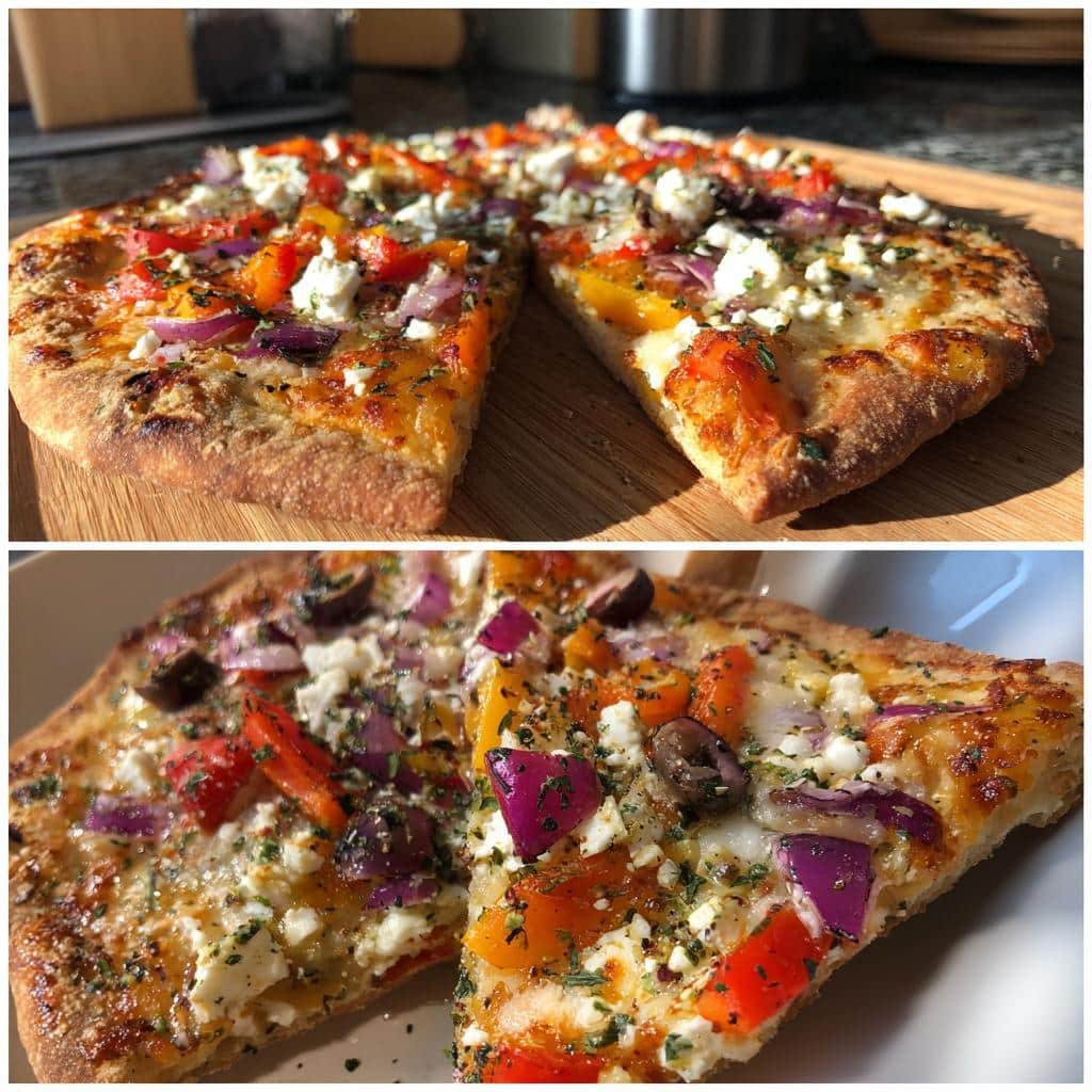 Air Fryer Pita Bread Pizza Mediterranean Style