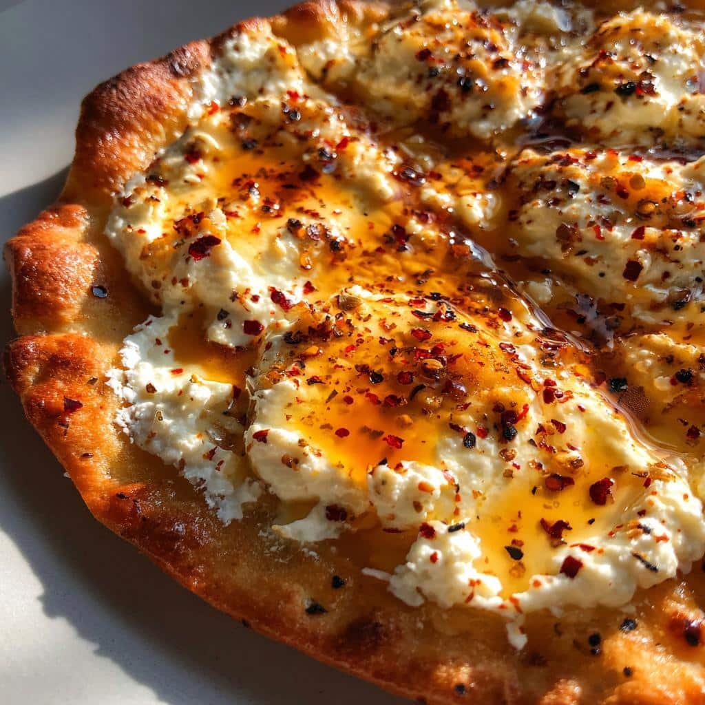 Air Fryer Ricotta & Honey Pizza