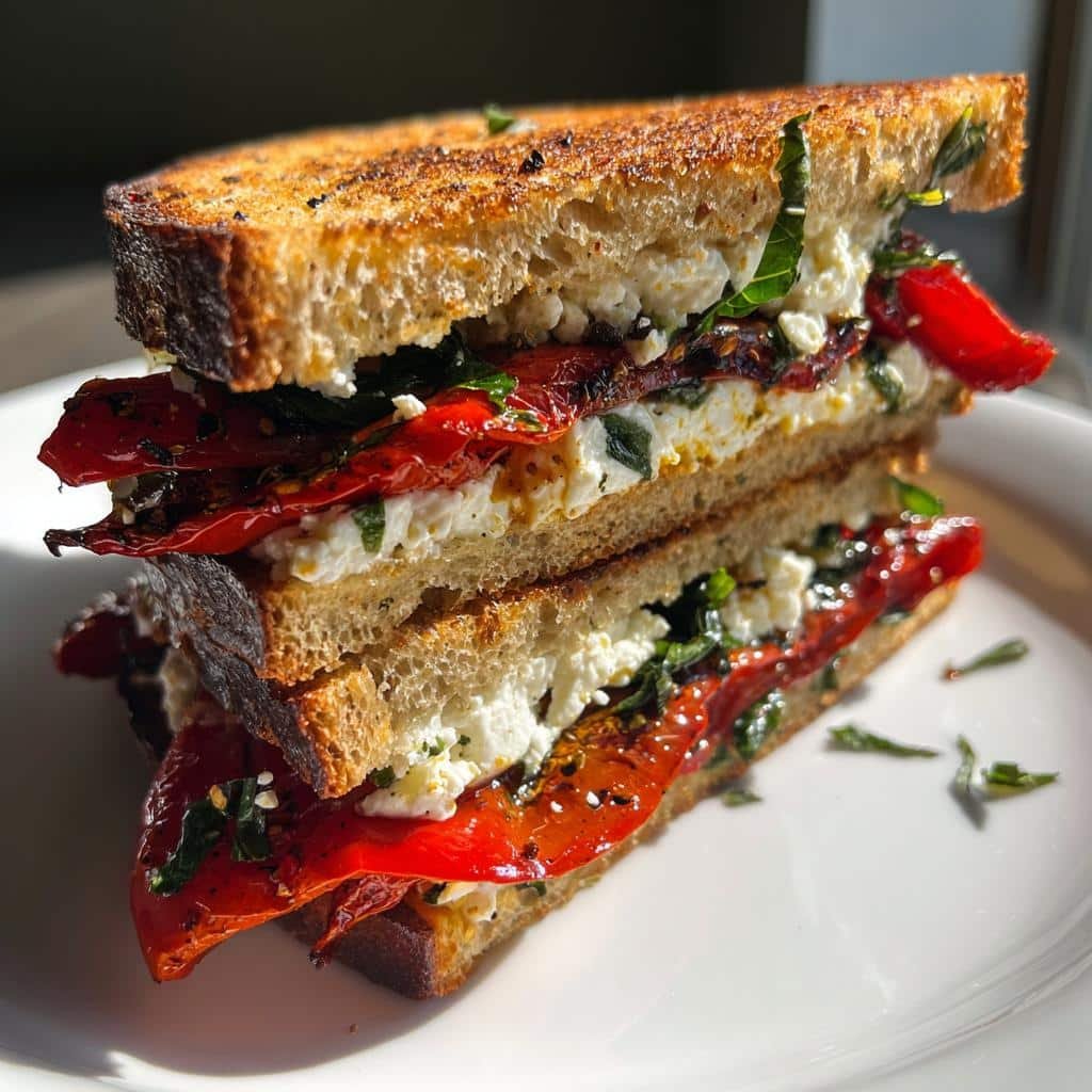 Savory Air Fryer Roasted Red Pepper Sandwich in 20 Minutes 4 Air Fryer Roasted Red Pepper Sandwich - detail 1