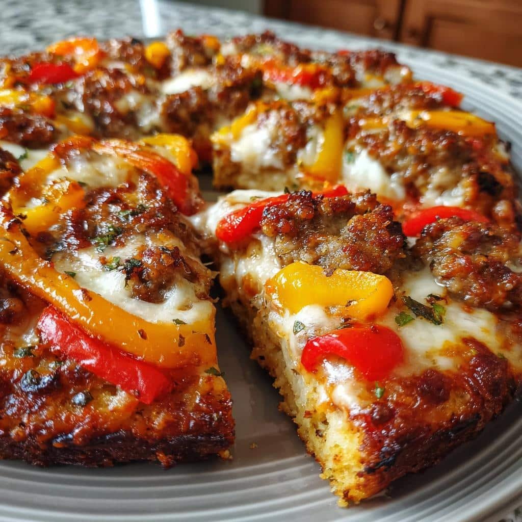 Air Fryer Sausage & Peppers Italian Pizza