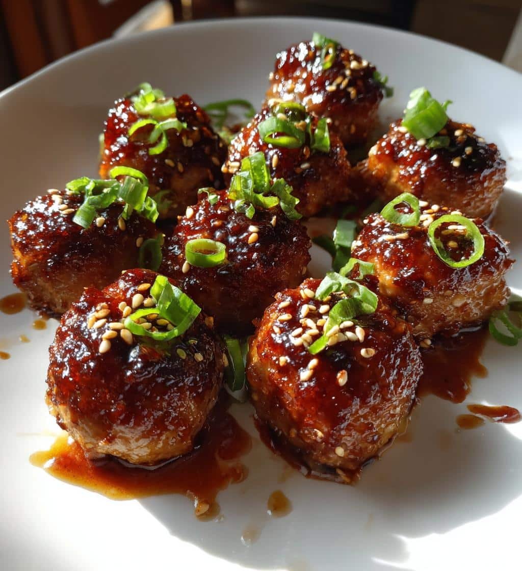 Air Fryer Teriyaki meatball bites