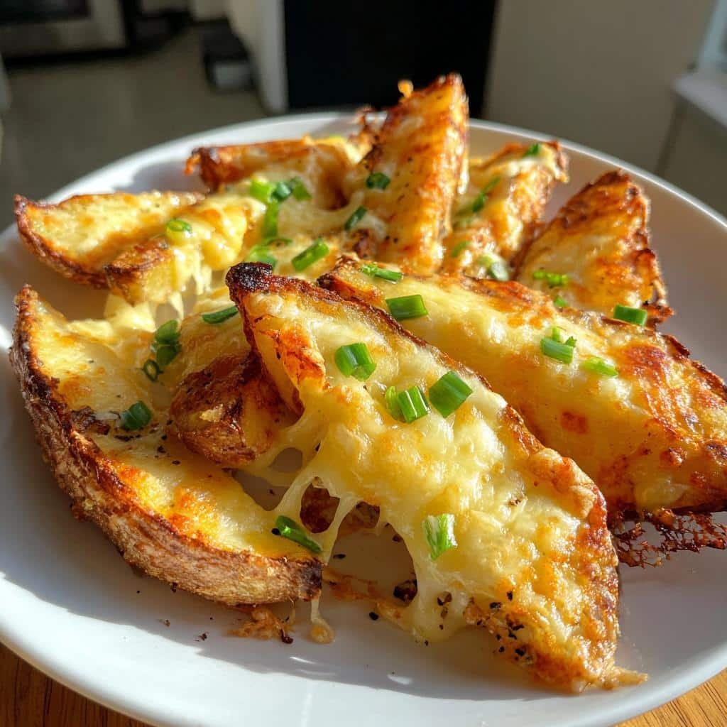 Air Fryer Three-Cheese Loaded Wedges (Cheddar, Mozzarella, Parmesan) - detail 1