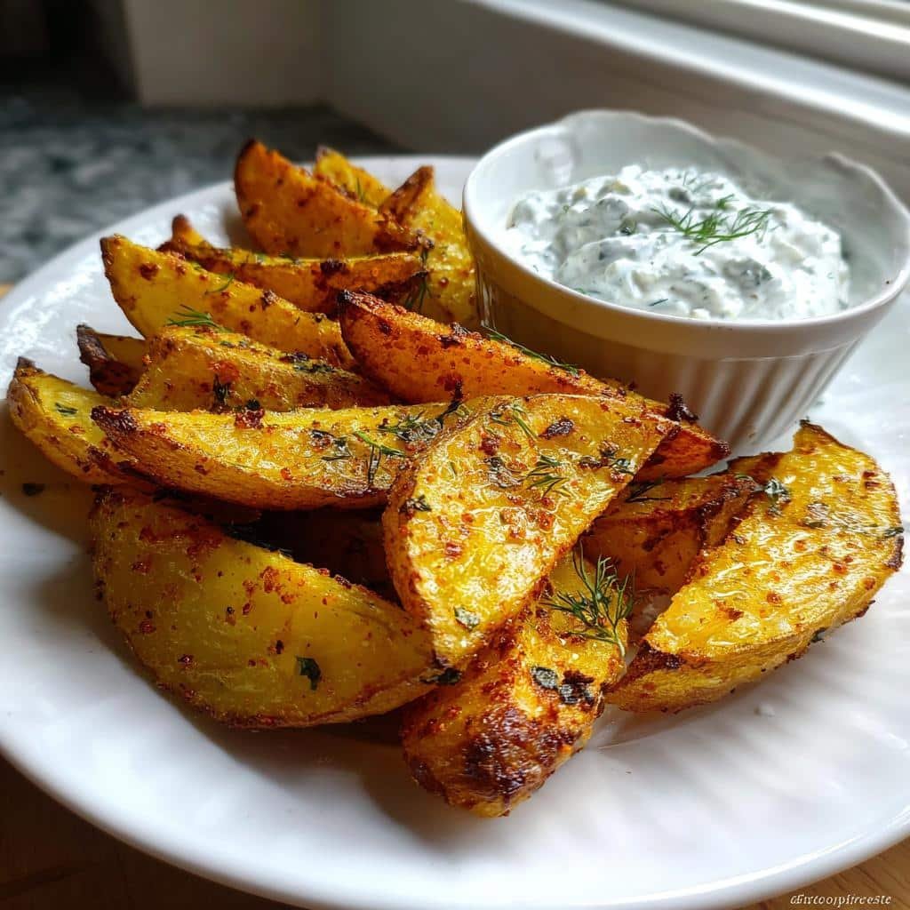 Air Fryer Wedges with Tzatziki - detail 1