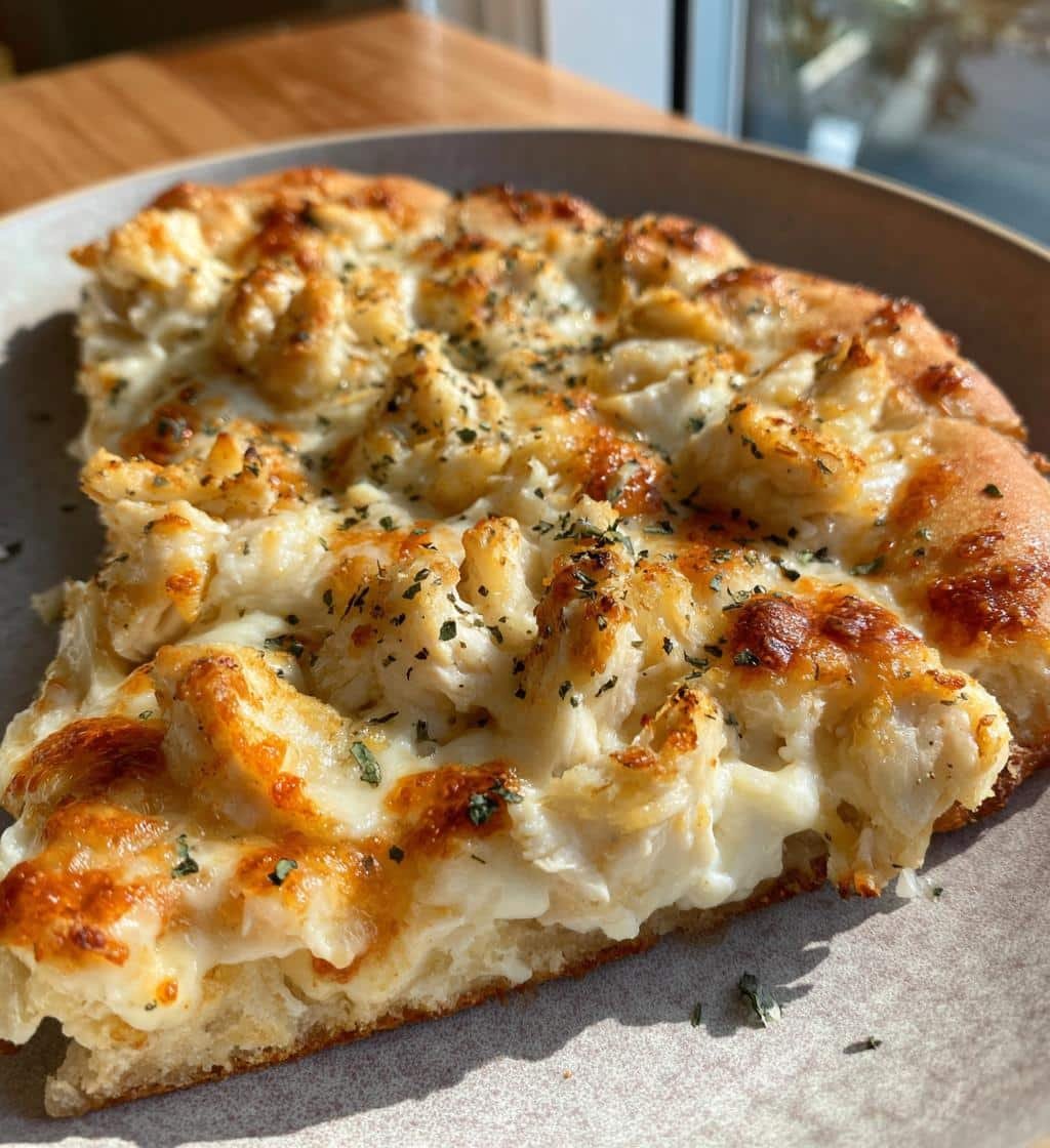 Air Fryer White Sauce Chicken Pizza